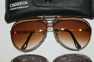 Vintage Porsche Carrera Sunglasses W/ Case and Extra Lenses 2