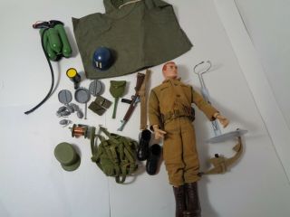 Vintage 1964 G.  I.  Joe Scar Face Red Hair Blue Eyes With Many Accessories.  Usa