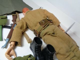 VINTAGE 1964 G.  I.  JOE SCAR FACE Red Hair Blue eyes with many Accessories.  USA 5