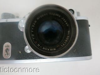 VINTAGE TOWER TYPE - 3 CAMERA No.  36348 w/ NIKKOR - H.  C.  LENS 1:2 f=5cm & CASE 4