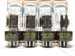 4 - 6sn7gtb Raytheon Vintage Vacuum Tubes Certified Audiophile Plus Grade Quad