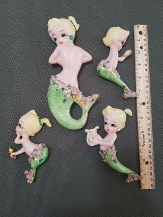 Vintage Ceramic Mermaids Wall Decor