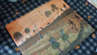 Vintage Painting Australia Aboriginal Artist Marjorie Hanson Taped in Plastic R 6