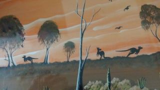 Vintage Painting Australia Aboriginal Artist Marjorie Hanson Taped in Plastic R 8