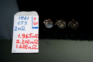 3x Vintage 1961 CTS POT 2 MOhms fits Gibson Fender Electric Guitar Potentiometer 7