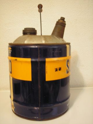 Vintage Sunoco 5 Gallon Mercury Made Motor Oil Can Advertising 10W Gas Station 2