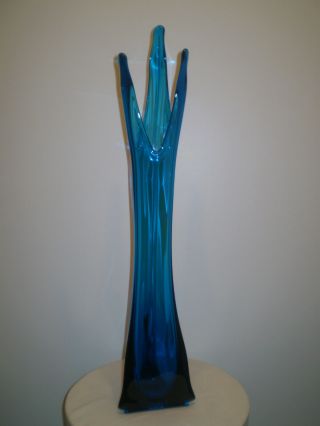 Vintage Swung Vase Sapphire Blue 3 Point Swung Vase Stunning Vase