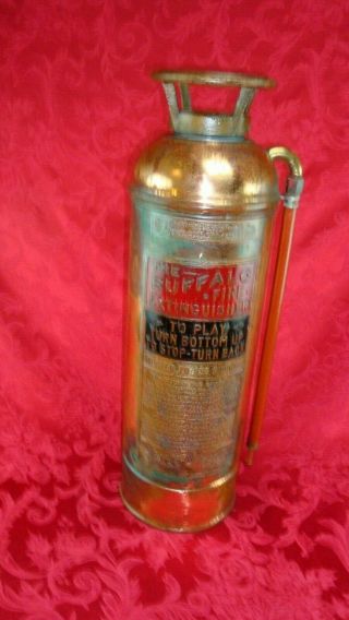 Rare Antique Old Vintage The Buffalo Copper Brass Fire Extinguisher