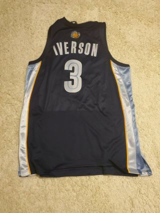 Vintage 2009 NBA Memphis Grizzlies Allen Iverson Basketball Jersey XL ADIDAS 7