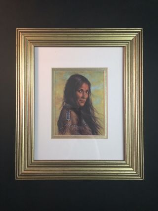 Vintage Native American Woman Framed Art Print