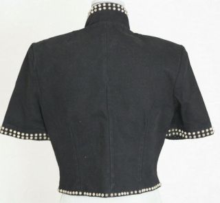 Vintage DOUBLE D Ranch Wear Studded Black Cropped Denim Blazer Jacket - Small 4