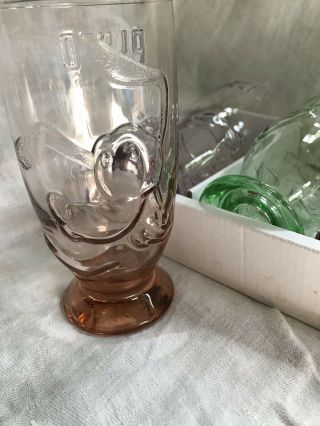 Vintage Walt Disney Drinking Glasses 5.  25 “ Set Of 5 Rare K onishi Japan 3