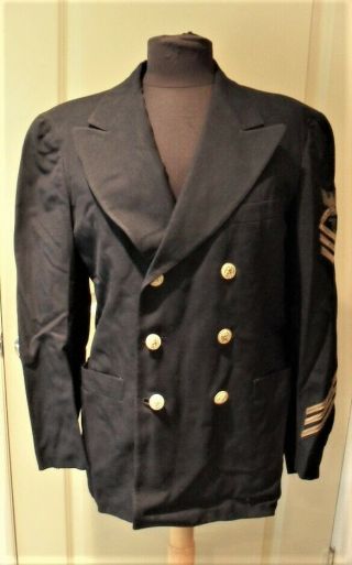 Ww2 Us Navy Dress Blues Cpo Uniform Jacket 40 Medical Bullion Patch
