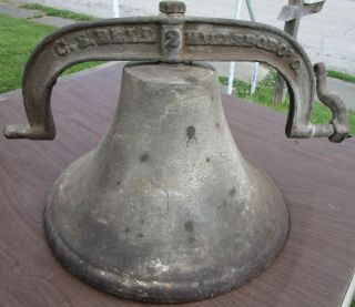 Antique 16 " Daimeter Cast Iron Bell C.  S.  Bell Co.  No.  2 Hillsboro Ohio