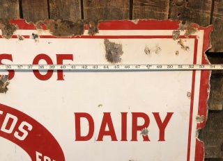 RARE Vintage D&G Poultry Horse Dairy FEEDS Dealer Porcelain Sign 54x30 8