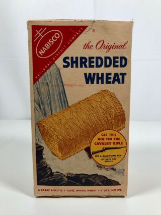 Vintage Nabisco Shredded Wheat Cereal Box Rin Tin Tin Cavalry Rifle Toy Premium 2