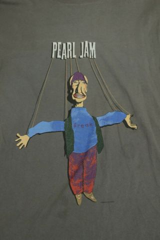 Vintage 1994 Pearl Jam Freak VS.  No Code Tour Concert T Shirt XL Gray Graphic 2
