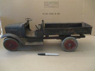 Vtg 1920s Pressed Steel Buddy L Dump Truck 24” Long Antique Toy Truck