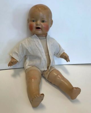 Adorable Antique E.  I.  H.  Co.  INC.  Horseman Doll Composition Sleep Eye Baby 3