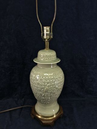 Vintage Chinese Celadon Ginger Jar Lamp by Frederick Cooper 2