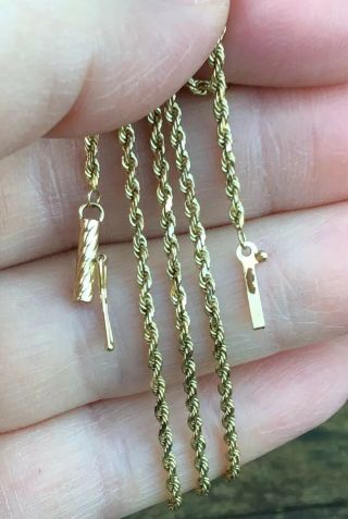 Vintage Solid 14K Gold Rope Chain 24” 5.  1 Grams Not Scrap Barrel Clasp 3