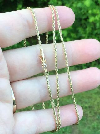 Vintage Solid 14K Gold Rope Chain 24” 5.  1 Grams Not Scrap Barrel Clasp 6