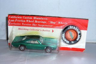 Vintage 1969 Hot Wheels Redline Custom Charger Green Nmoc