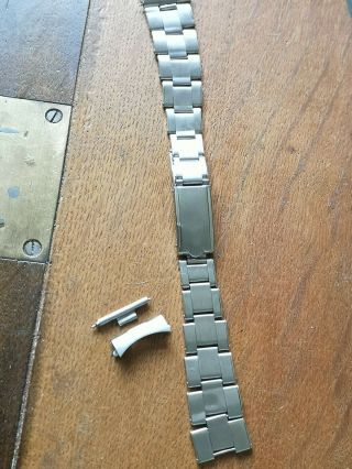 Vintage Rolex Riveted Steel Oyster Bracelet.  19mm 57end Links 264 Clasp.