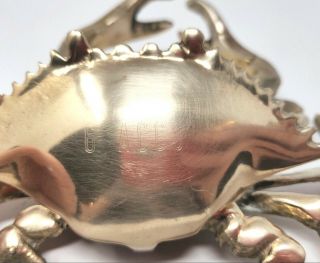 Vintage Brass Crab Ashtray with Movable Legs & Shell Lid 5