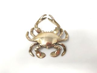 Vintage Brass Crab Ashtray with Movable Legs & Shell Lid 6