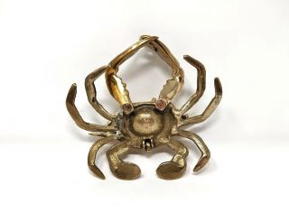 Vintage Brass Crab Ashtray with Movable Legs & Shell Lid 8