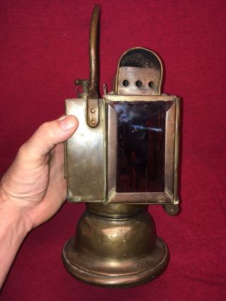 Vintage Brass 1920 ' s French A Butin Paris Railroad Train Railway Lantern Carbide 2