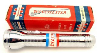 Vintage Winchester 3 Cell Flashlight Searchlight Nos