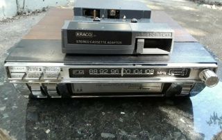 Kraco Vtg 8 Track Car Stereo Model Ks - 666 - A & Stereo Cassette Adapter Kca - 7