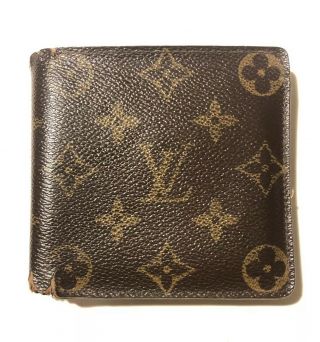 Authentic Louis Vuitton Vintage Monogram Browns Leather Bifold Wallet Men’s Slim