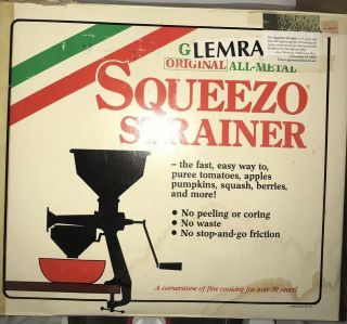 Vintage Garden Way Squeezo Food Mill Strainer Juicer Complete W/box,  1 Screen
