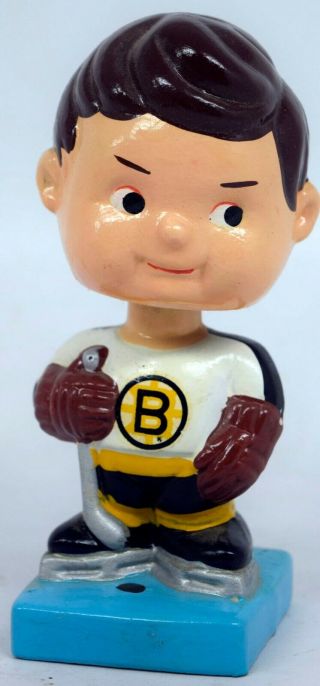 1970 ' s Boston Bruins Blue Base Nodder Bobblehead With Box Rare 3