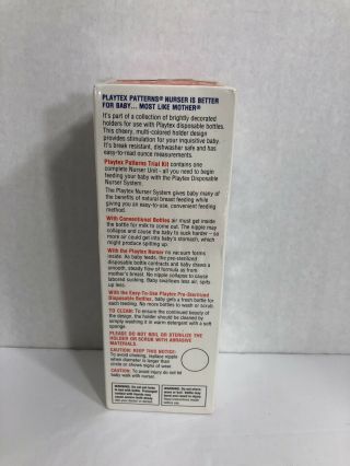 Vintage Playtex Patterns 8 0z.  Nurser Trial Kit Bottle Flat Tip Nipple NIB 1991 3
