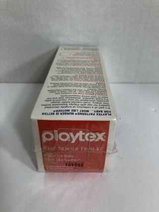 Vintage Playtex Patterns 8 0z.  Nurser Trial Kit Bottle Flat Tip Nipple NIB 1991 5