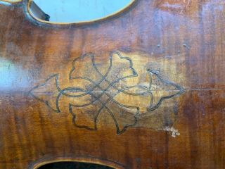 Old violin 4/4.  18th century style inlaid Very Rare Antique Violin 6
