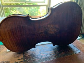 Old violin 4/4.  18th century style inlaid Very Rare Antique Violin 9