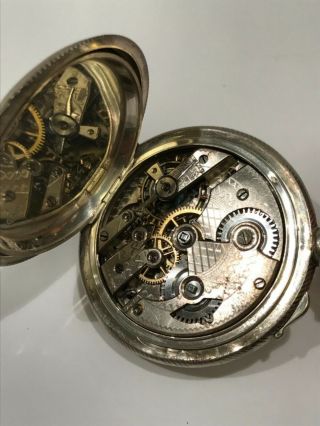 Antique Triple Calendar Moon Phase Pocket Watch Continental Watch Co 15 Jewels S 7