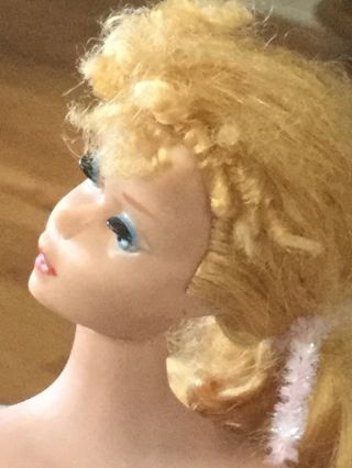 Vintage Blonde Ponytail 1958 Barbie Doll W/h Swimsuit Mattel 2