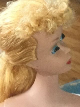 Vintage Blonde Ponytail 1958 Barbie Doll W/h Swimsuit Mattel 3