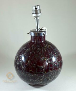 FANTASTIC QUALITY VINTAGE WMF IKORA ART GLASS TABLE LAMP 2