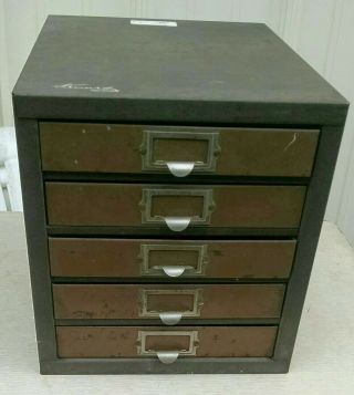 Vintage Kennedy 5 - D 5 Drawer Machinist Chest Tool Box Parts Cabinet