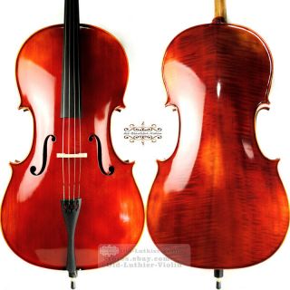 Oil Antique Master Stradivari Style Cello 44 Deep Warm Tone Top Two Piece Maple