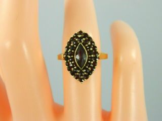 Vintage 14k Yellow Gold Red Garnet Ring Size 6