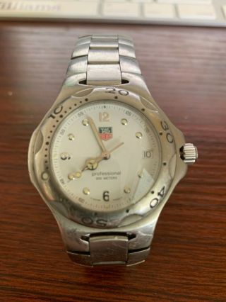 Tag Heuer Wl1110 White Kirium Ss Mens Wristwatch Pre - Owned