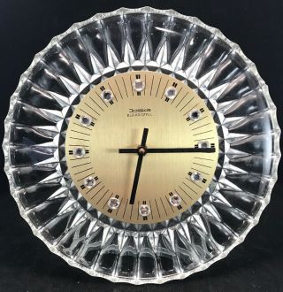 Vintage Joska Bleikristall Crystal Glass Wall Clock Starburst